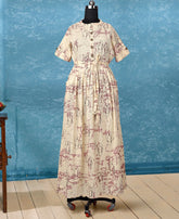 RE - Winsome Off white bombay flex cotton print stitched kurti